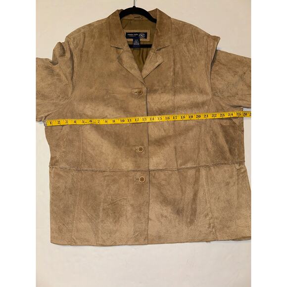 Venezia Jeans Clothing Co Women’s Plus Size 26/28 Leather Coat Jacket Button Up - Picture 3 of 6